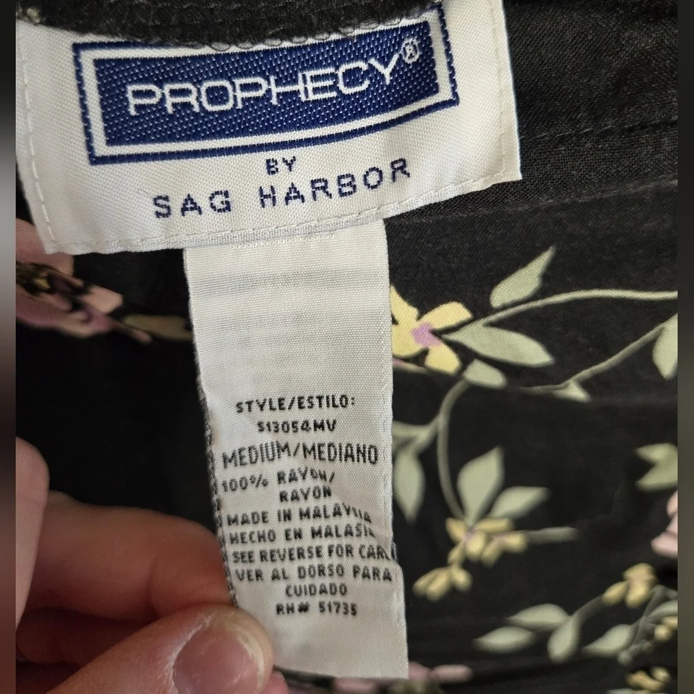 Vintage Prophecy by Sage Harbour Floral Midi Skirt Black Pink Size M